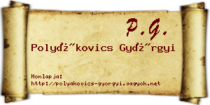 Polyákovics Györgyi névjegykártya