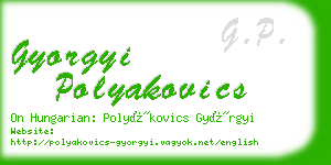 gyorgyi polyakovics business card